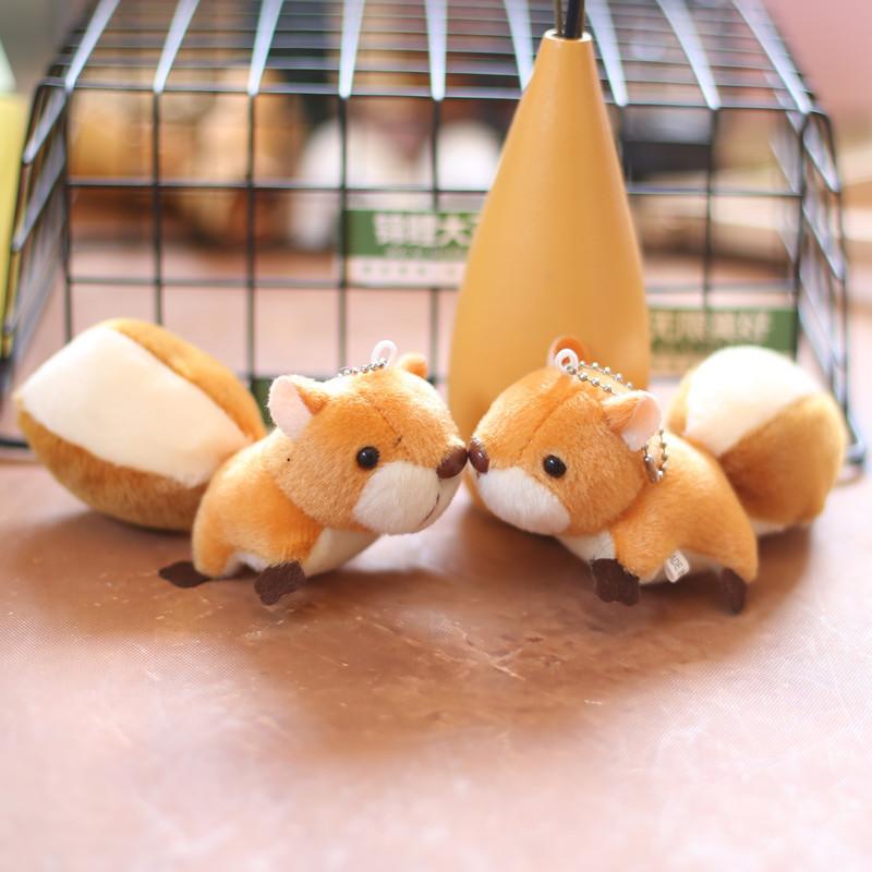 Fluffy Squirrel Plush Keychain Adorable Big Tail Stuffed Toy For Bags And Keys