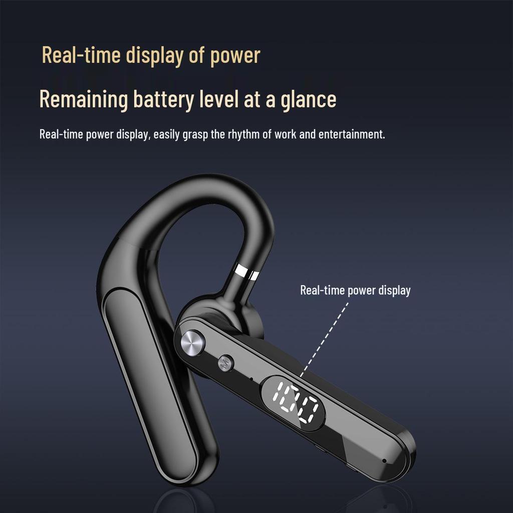 6.0 True Wireless Bluetooth Ear Hook Earphones - Noise Cancelling, Ultra-Long Standby, Single Ear