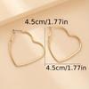 Jewelry Personalized Hollow Heart Stud Earrings, Versatile Temperament Contour Geometric Earrings Women