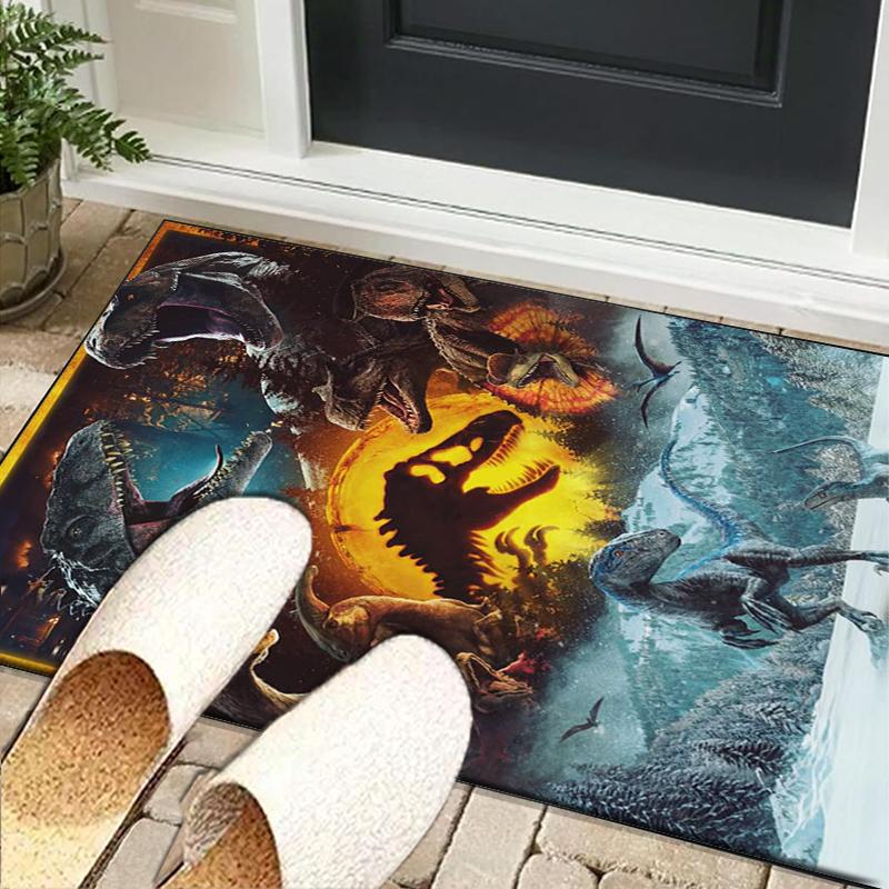 Dinosaur Moonlit Adventure Office Rug Chair Mat, Game Carpet, Suitable for Front Door, Bedroom, Living Room, Desk, Holiday Gift