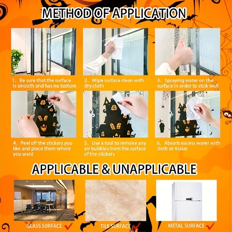 1PACK Halloween pumpkin glass sticker, exquisite holiday party decoration arrangement candy pumpkin lamp black cat window sticker