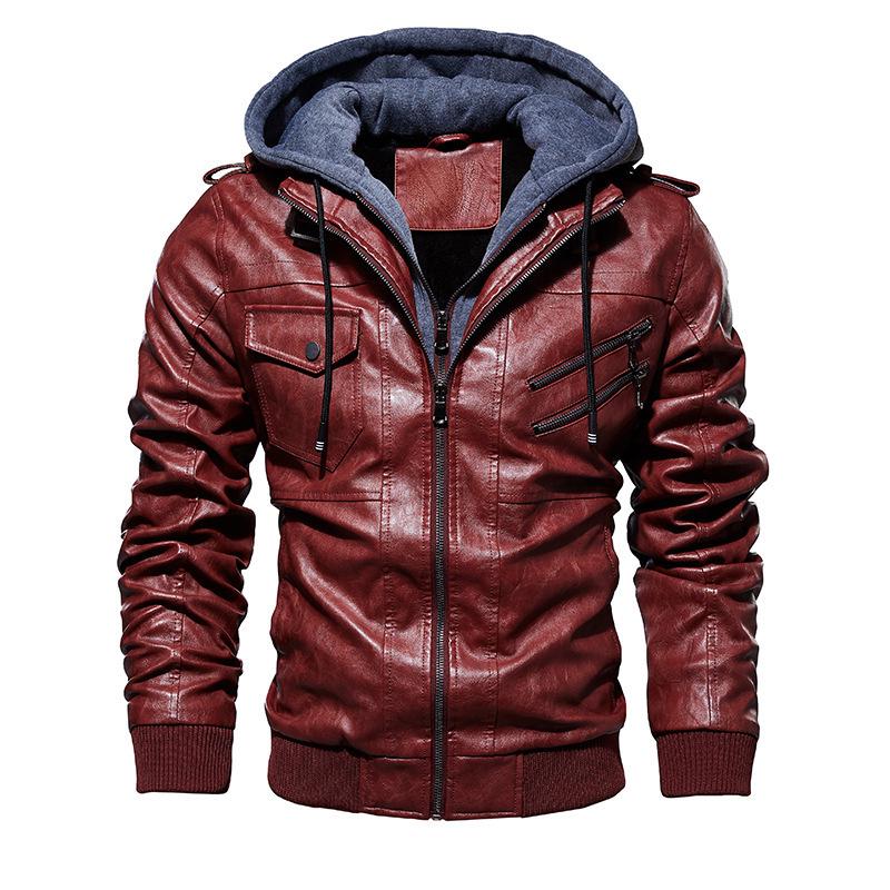 Men's Hooded PU Leather Jacket & Coat Set - Autumn/Winter 2026