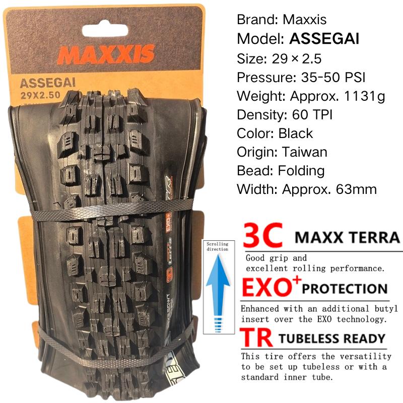 Maxxis ASSEGAI 27.5 29X2.5 Palce Downhill Skládací Vakuový Odolný proti Defektům Je Maxxisova Nejpevnější Quick Drop Plášť