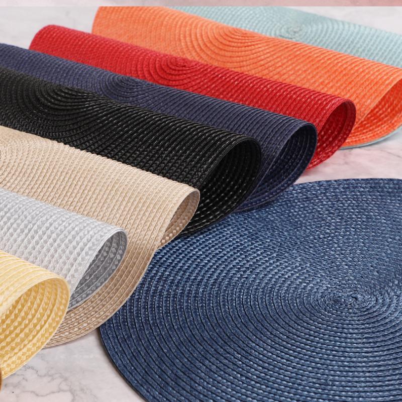 Round Woven Placemats Heat Resistant Non Slip For Kitchen Table Holiday Home Use