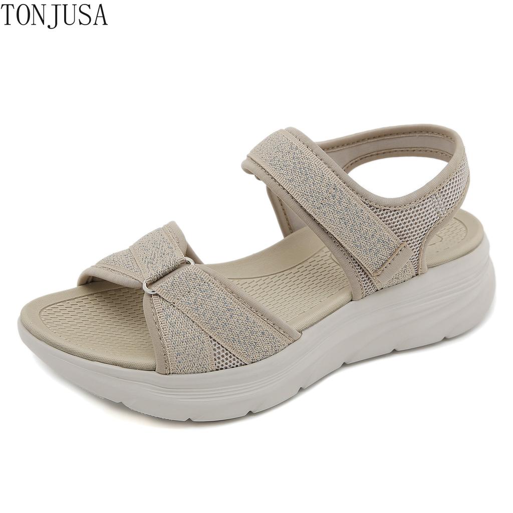 Light Casual Sports Comfortable Thick-soled Velcro Large Size Women's Sandals