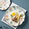 Flower-shaped Ceramic Serving Plate Floral Design Dinner Dishes Microwave Safe Dinnerware Dessert Plate 8/10 Inch