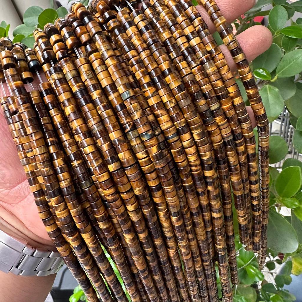 Koraliki z kamienia tygrysiego oka, okrągłe, pod kątem prostym 3x6mm do akcesoriów do biżuterii DIY