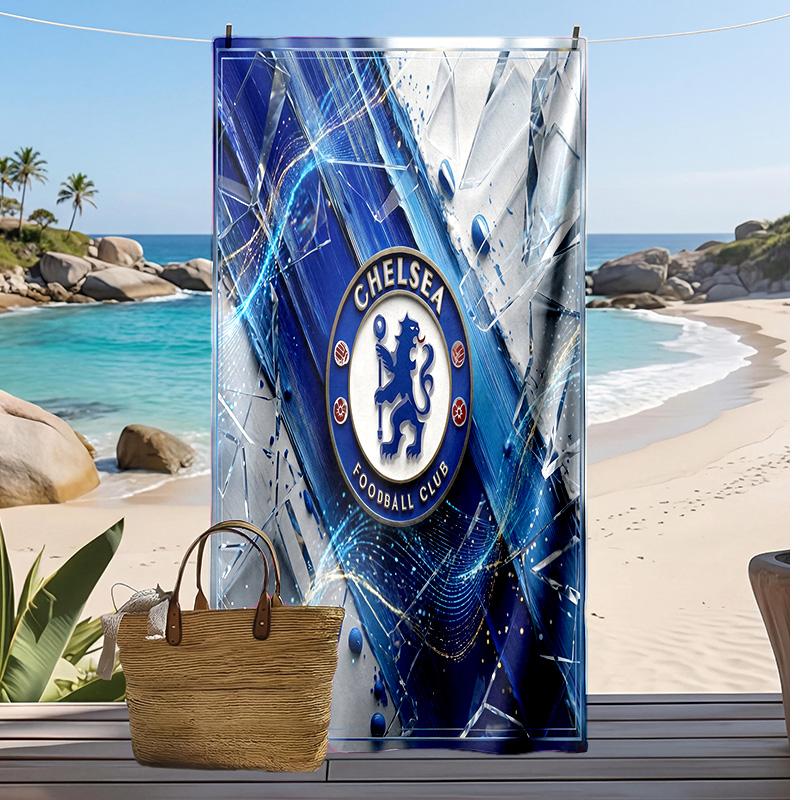 Chelsea FC Printed Beach Towel Quick Dry Soft TowelPortable Large Rectangular Beach Blanket for Travel Swimming Pool