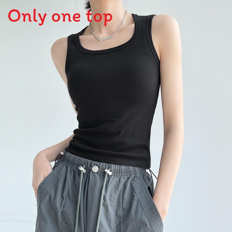 Cotton Sleeveless Tank Top With Wide Straps For Summer Yoga And Beach Wear