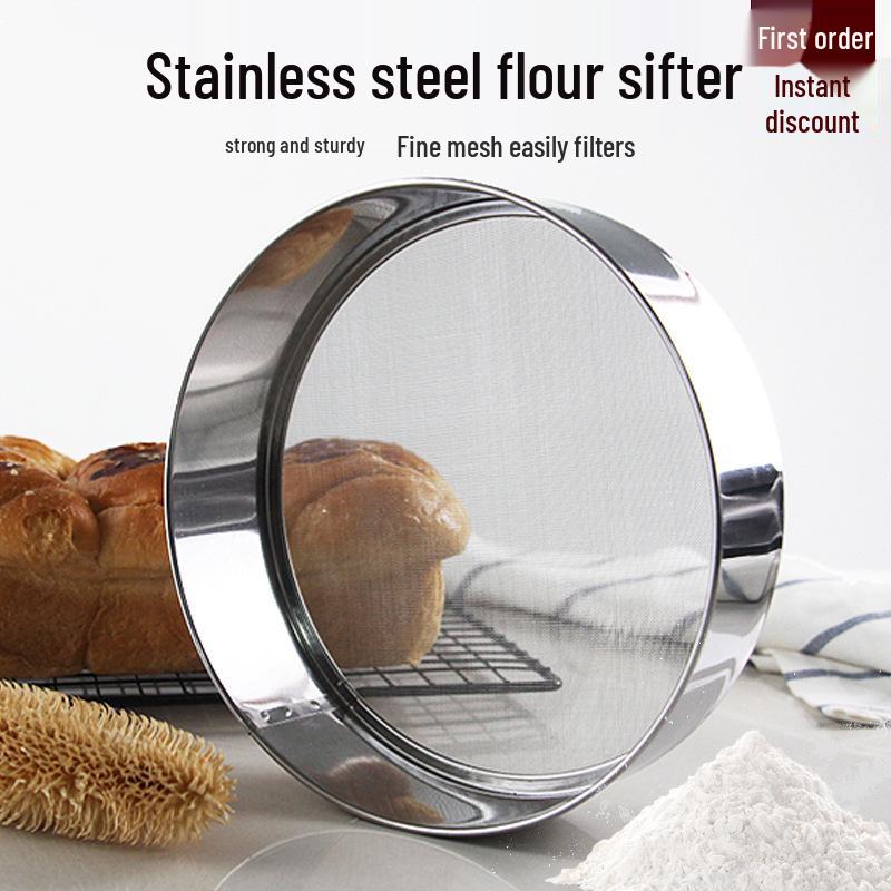 Stainless Steel Handheld Flour Sifter with 40 Mesh Fine Sieve Stainless Steel Flour Sifter 15CM (042040)