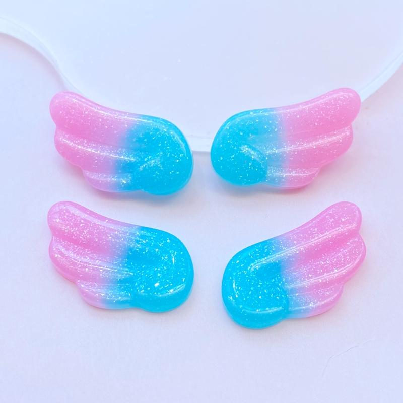 

10Pcs New Mini Shiny Wings Flat Back Resin Art Supply Decoration Charm Craft Hair Bow Accessories H84