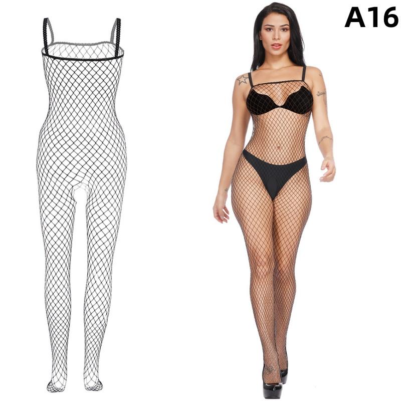 Dámské síťované přiléhavé síťované body Sexy spodní prádlo Spodní prádlo Krajka Transparentní Jednodílné tělové punčochy Kombinézy Punčochy Uniforma