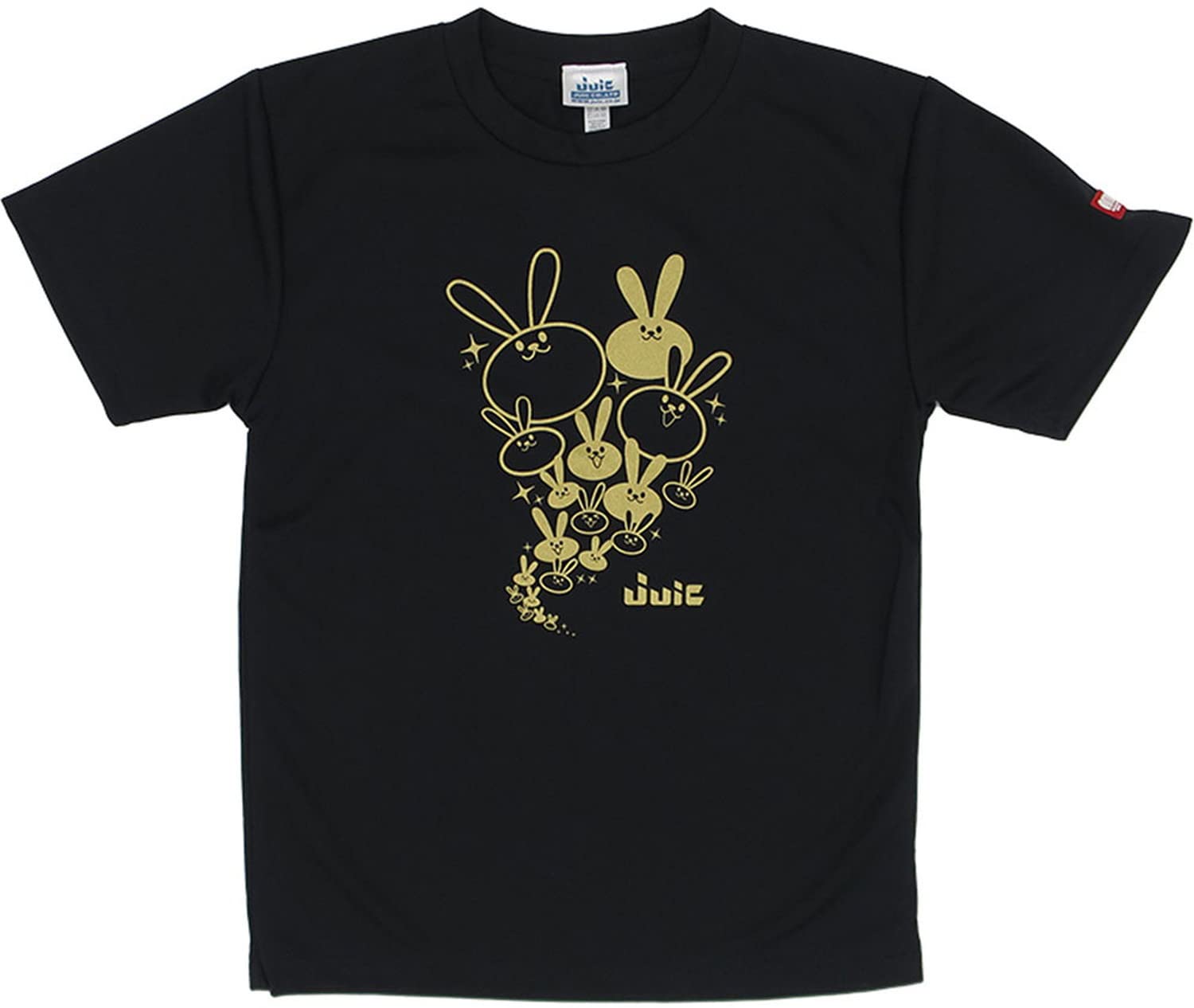 

Juwick Usa T Table Tennis Short Sleeve Officially Approved by the Japan Table Tennis Association T-Shirt, (JTA), 5658, Black/Gold (BG)