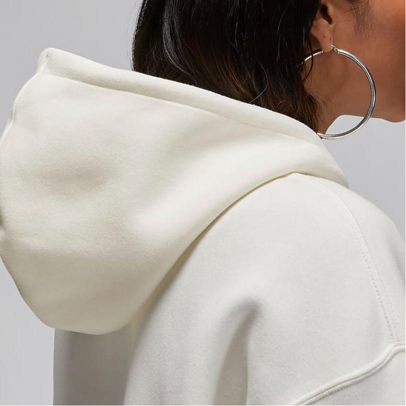 Jordan Brooklyn Solid Color Hooded Casual Zip-Up Sweatshirt Women Sweatshirt Sail-White FD7866-133