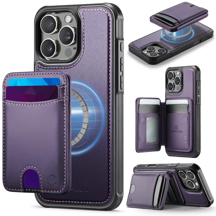 JEEHOOD J10 Flip Card Bag MagSafe Split RFID Leather Phone Case