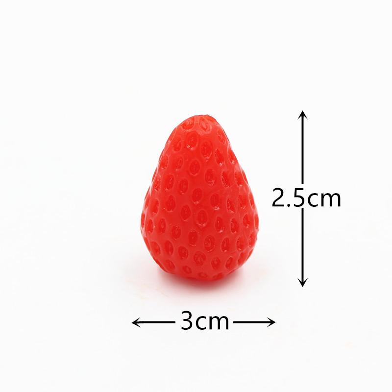 10Pc Simulation Fruit Block PVC Fake Strawberry Hami Melon Granules Artificial Food Model Crafts Photo Props DIY Cake Decoration