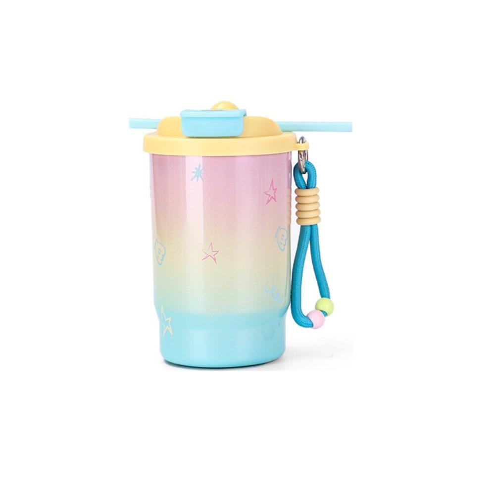 Leak-Proof Vacuum Straw Cup Cartoon Coffee Cup Portable Double Drink Insulated Cup  Daily Use
