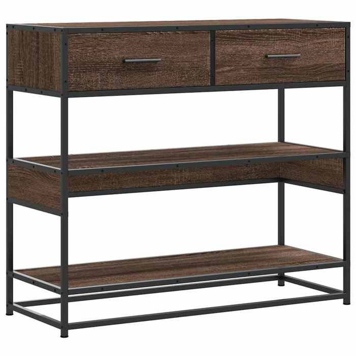 VidaXL Table console chêne marron 90x35x80 cm bois d'ingénierie, bout de canapé, table de couloir, derrière la table de 849183