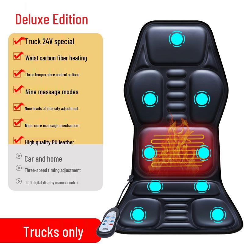 Enlong Multifunctional Heated Vibration Neck & Back Massager Cushion for Car and Home Use