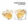 SHIXIN Creative Chic Petal Flower Stud Earrings Women Trendy Exquisite Wedding Bridal Gold Color Piercing Ear Daily Jewelry Gift
