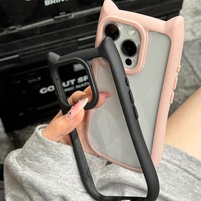 Kryty na telefon pro iPhone 11 13 16 Pro Max iPhone 14 15 Pro Max 12 13 Pro Max 13 Pro 14 Pro Roztomilý tvar kočičích uší Odolný proti pádu Nárazuvzdorný Odolný proti opotřebení