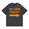 Ik ben met Creepy Funny Halloween Grafisch T-shirt Unisex Dameskleding Retro Mode Harajuku T-shirt Cropped Top Dames