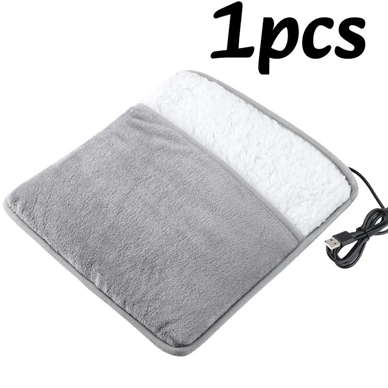 

1/2PC Winter Electric Foot Heating Pad Portable USB Charging Foot Heat Pad Soft Plush Washable Warm Heater Home Keep Warm Tool