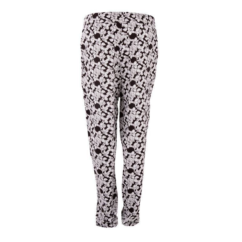 Pantalon fluide fleuri noir et blanc Femme MANOUKIAN