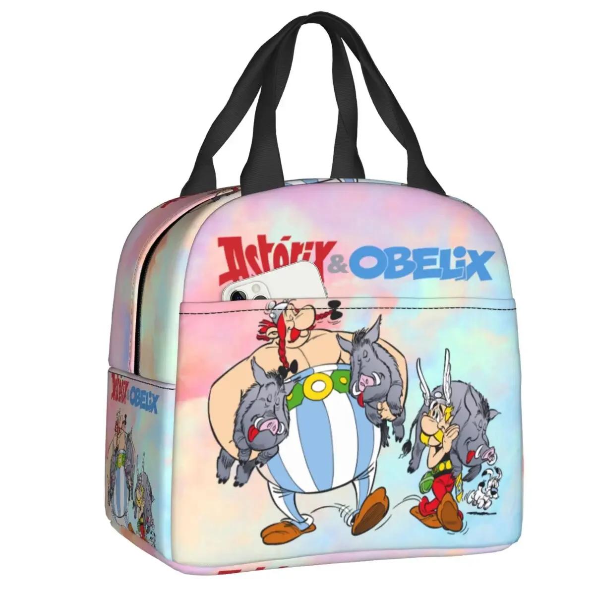 

Asterix And Obelix Lunch Box Adventure Manga Getafix Dogmatix Cooler Thermal Insulated Lunch Bag for Women Kids Food Bags 22x20x13CM синій