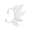 Hollow Four Leaf Non Pierced Ear Cuff Sparkly Inlaid No Hole Ear Wrap Plant Ear Jewelry for Women Fairy Party Decor