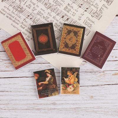 6Pcs/Set 1/12 Dollhouse Miniature Book Model Notebook Doll House Furniture Decor