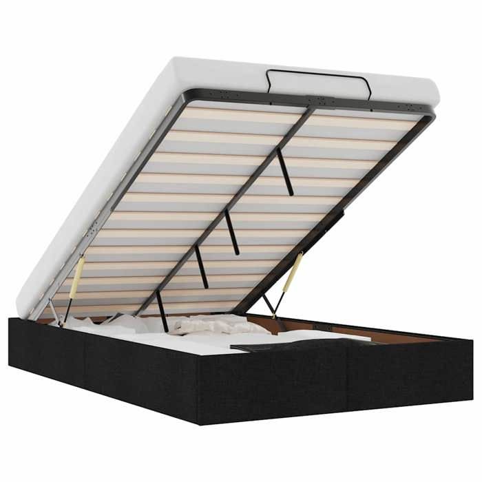 VidaXL Cadre de lit ottoman sans matelas noir 120x190 cm tissu, cadre de lit, cadre de lit rembourré, cadre de lit ottoman 3310863