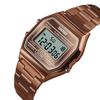 Skmei Unisex Digitale Armbandhorloges Luxe Roestvrij Staal Band LED Waterdicht Chronograaf Mode Wekker Mannen
