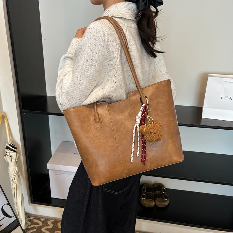 Casual Pu Tote Bag With Top Zipper And Inner Phone Pocket For Women