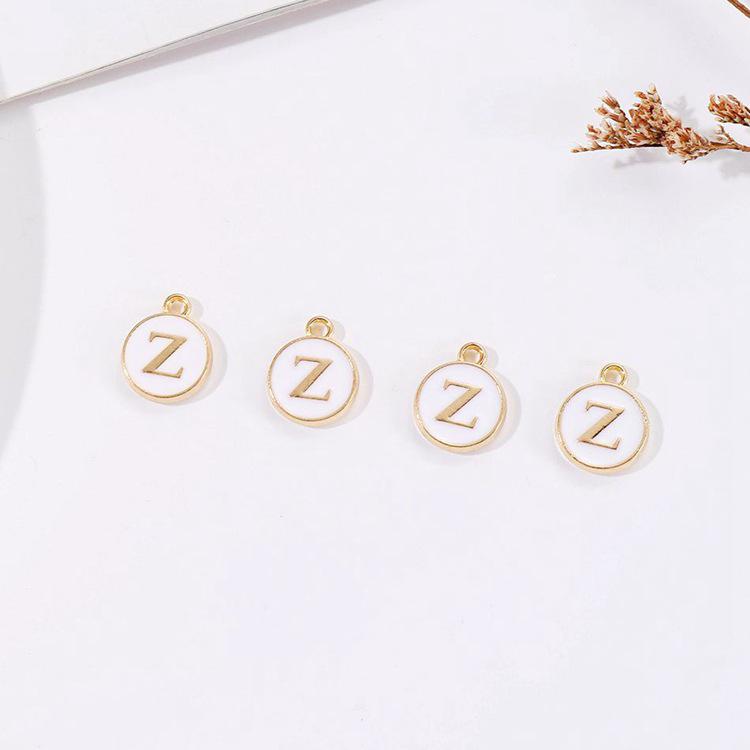 DIY Koreanischer Buchstaben Zubehör Bausatz: 26 Alphabetanhänger für Schülerinnen - Doppelseitig, Webmaterialien mit großem Loch