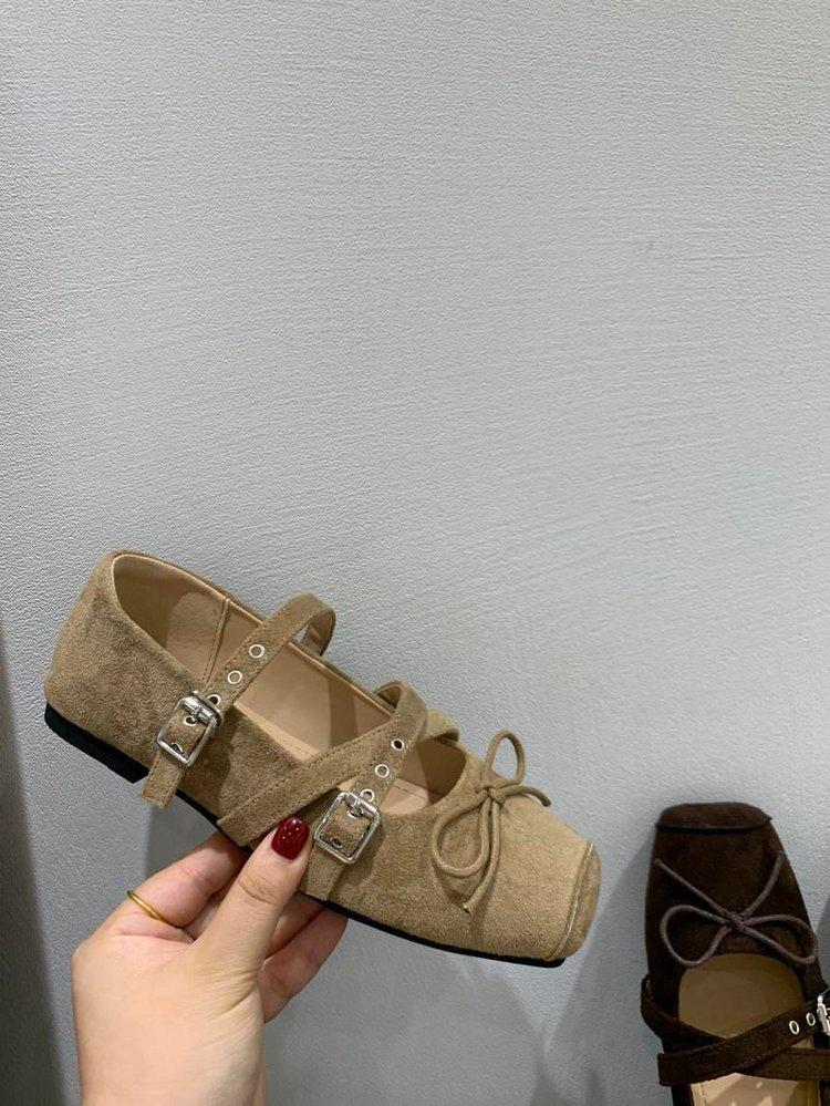 Retro Niche Design Flat-bottomed Square Head Single Shoes Ballet Shoes Early Autumn New French Silver Mary Jane Shoes Women's Shoes
