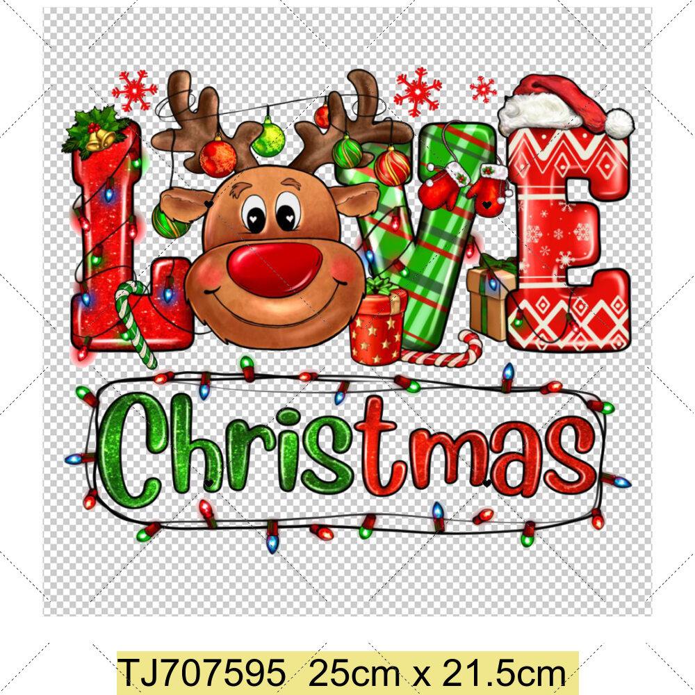 Heiße Weihnachts-Aufbügelbilder Weihnachtsmann-Aufnäher DIY-Zubehör Hoodies Jeans Kunsthandwerk Bügeln Wärmeübertragungs-Aufkleber Aufnäher