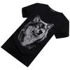 Chrome Crane Short Sleeve 3D Printed Wolf Size TSP001 Men's T-Shirt (03 Navy, S)