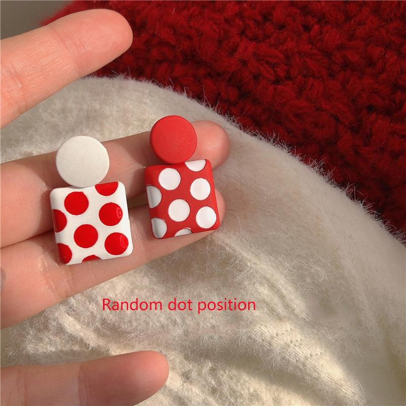 Cercei atârnători de culoare roșie pentru femei, cu pandantive din zirconiu simulat, cercei lungi pentru fete, temperament, cercei tip picătură în formă de inimă, zirconiu