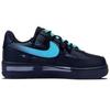 Nike Air Force 1 Resistentes al Deslizamiento Resistentes a la Abrasión de Caña Baja Zapatos de Skate Unisex Negro Azul CW2288-001(Equipo726-)