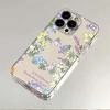 Coque de téléphone avec impression de fleurs pastel cristallines pour iPhone 17 17E 16 Pro Max 15 14 13 12 11 17 Air 16E Plus Housse légère et fine