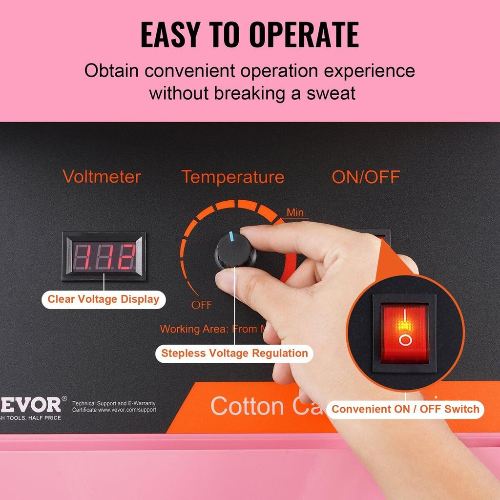 Electric Cotton Candy Machine, 1000W Candy Floss Maker, Commercial Cotton Candy Machine with Stainless Steel Bowl, and Sugar Scoop, Perfect for Home