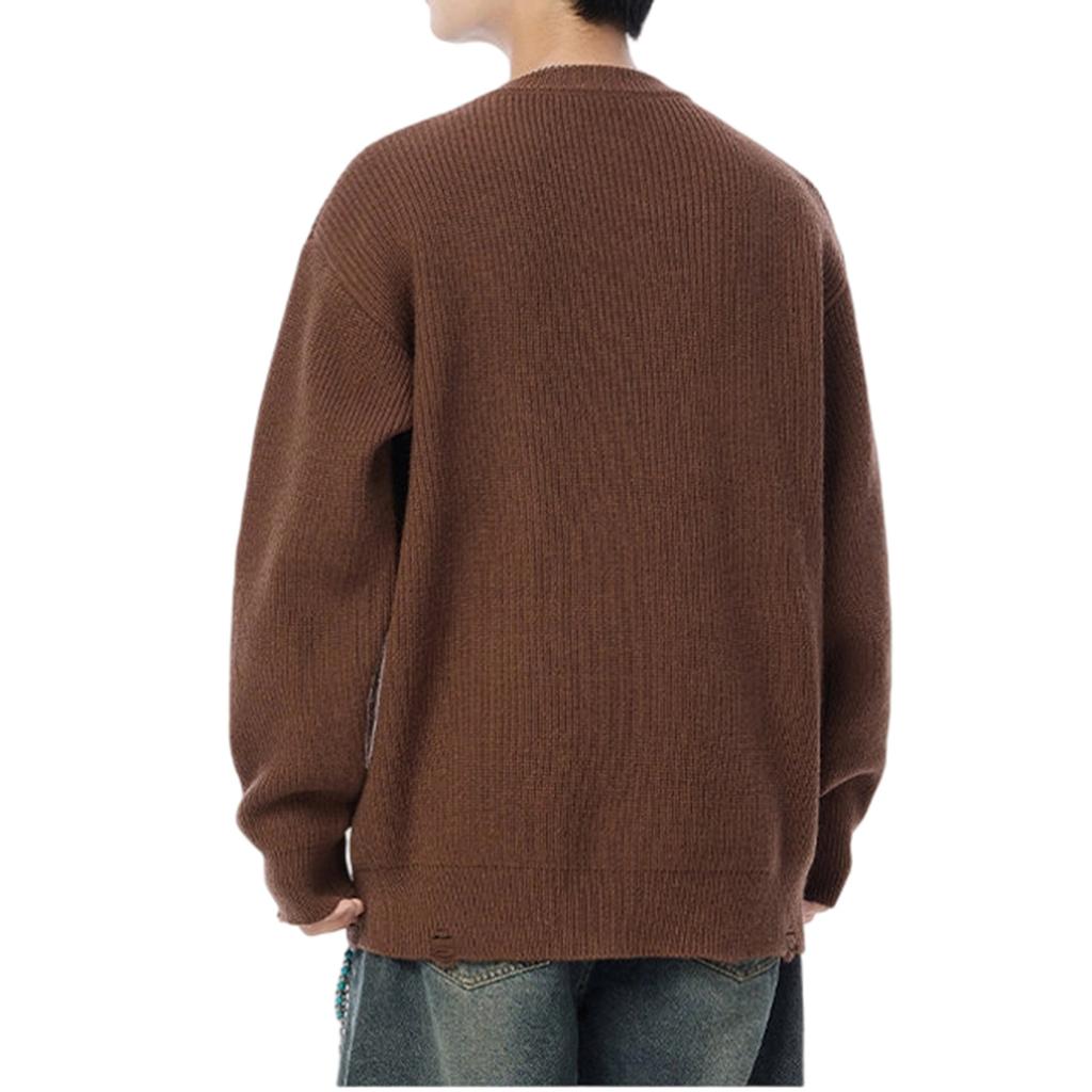 Men's Fashion Knitting Pullover Long Sleeves Loose Round Neck Sweater