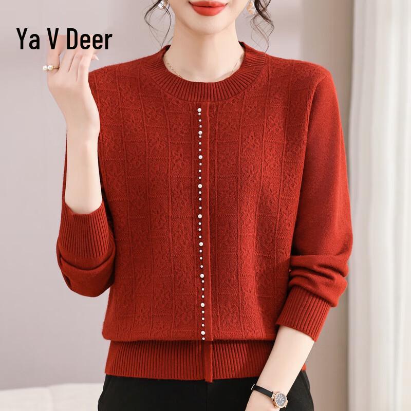 

Yalu Women s Round Neck Light Knitted Pullover XL