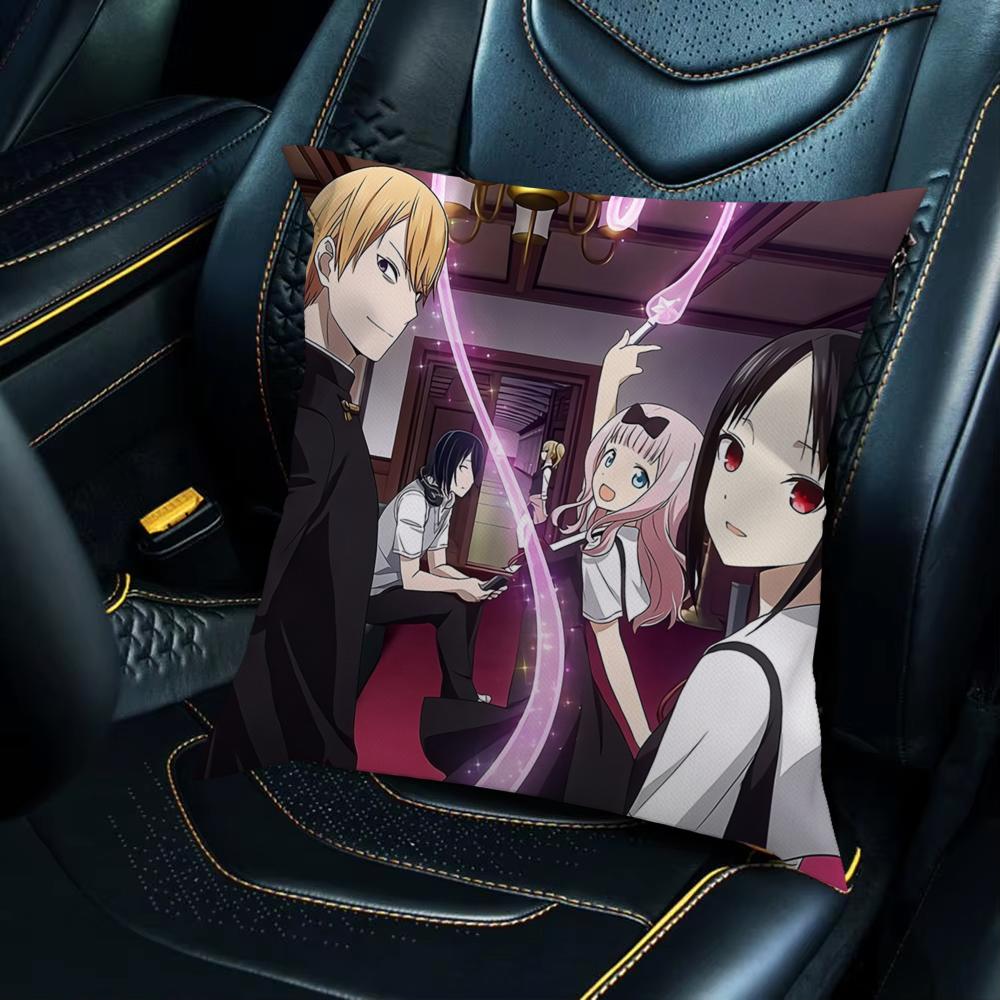 Fronha Kaguya Sama Love Is War Para Carro Sofá Decorativa Casa Estampa Dupla Face Pelúcia Quadrada Almofada de Lançamento Capa de Almofada