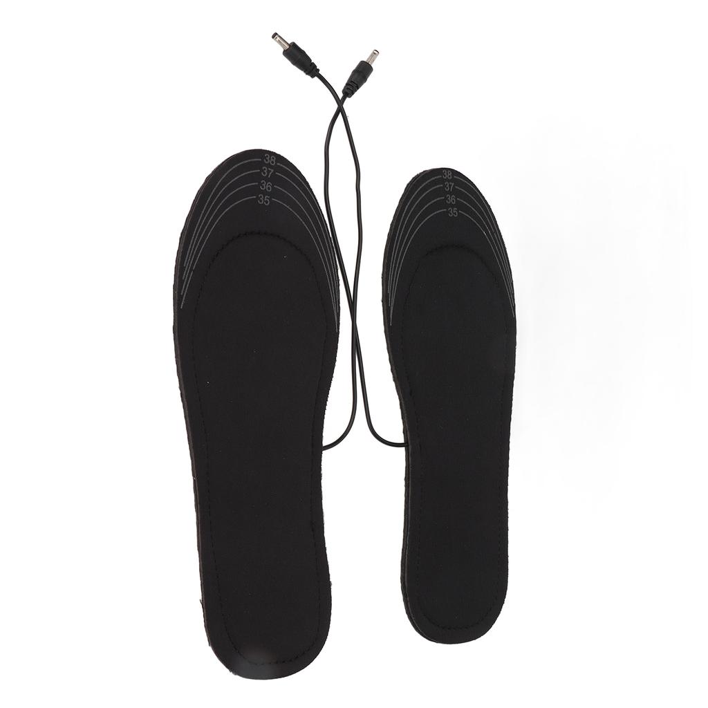 1 Pair USB Heated Insoles Breathable Sweat Absorbent Comfortable Electric Heated Foot Warmer Insole for Women Size 35?41