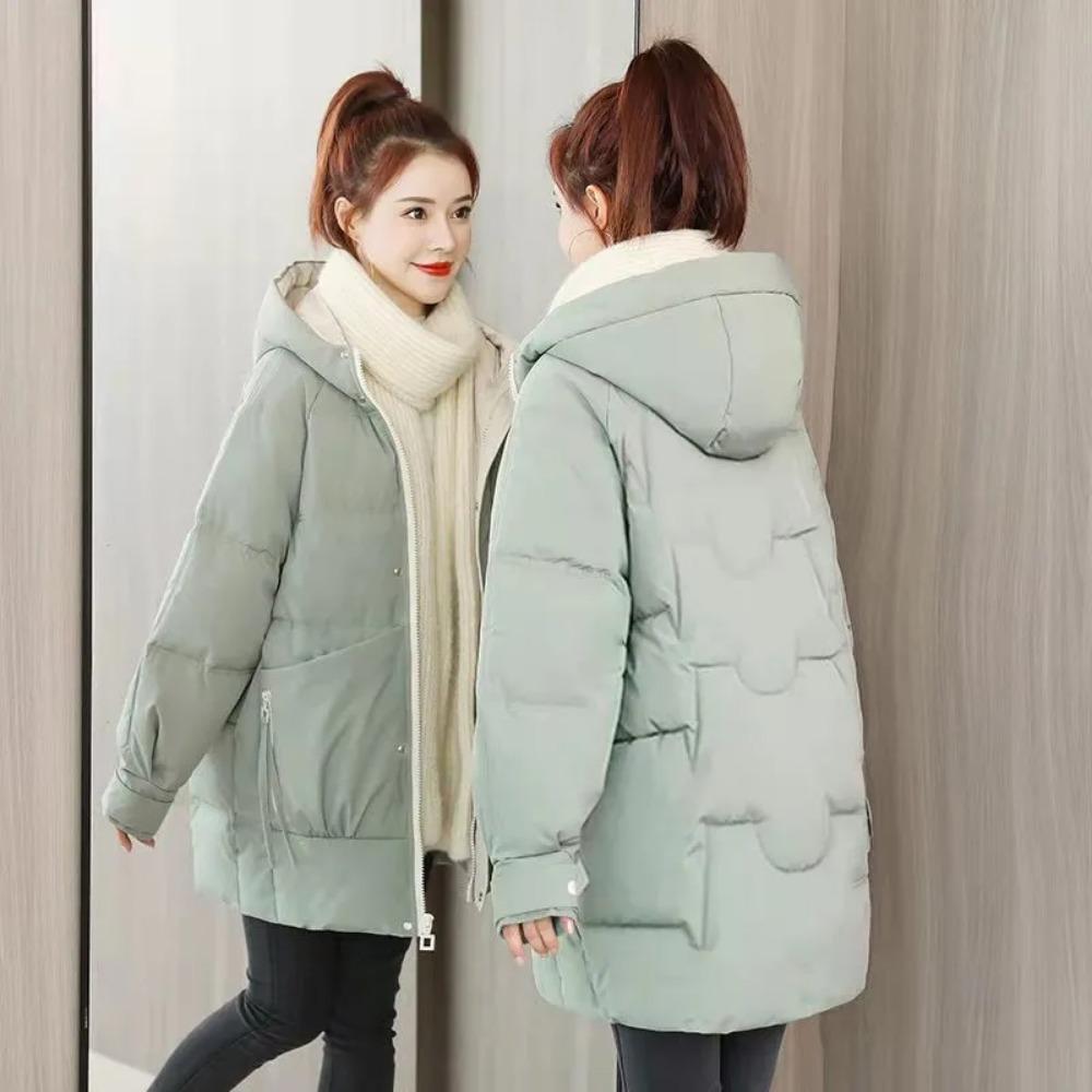 Loose Women's Down Jacket Hooded Mid-length Padded Jacket Winter Bread Padded Jacket Jacket