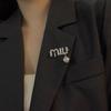 Delicate flash diamond letter Miao brooch, high-end female Internet celebrity brooch, anti-light pin buckle, fixed clothes accessories