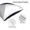 Tricolor Navy Blue Silver Gray And White Square Pillowcase Pillow Cover Cushion Zip Decorative Throw Pillow for Home Bedroom