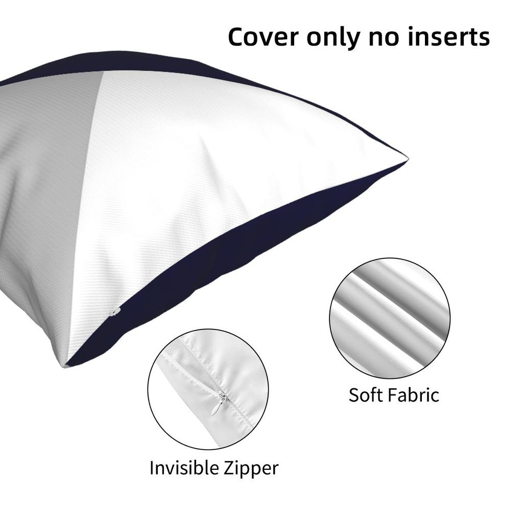 Tricolor Navy Blue Silver Gray And White Square Pillowcase Pillow Cover Cushion Zip Decorative Throw Pillow for Home Bedroom
